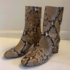 Zara snake skin ankle boots.